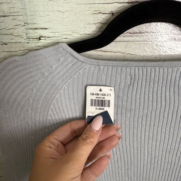 Abercrombie & Fitch Knit V-Neck Sweater Bodysuit blue size xl NWT - Picture 6 of 11